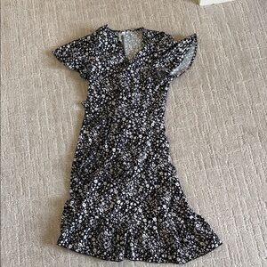 Floral Black Midi Dress